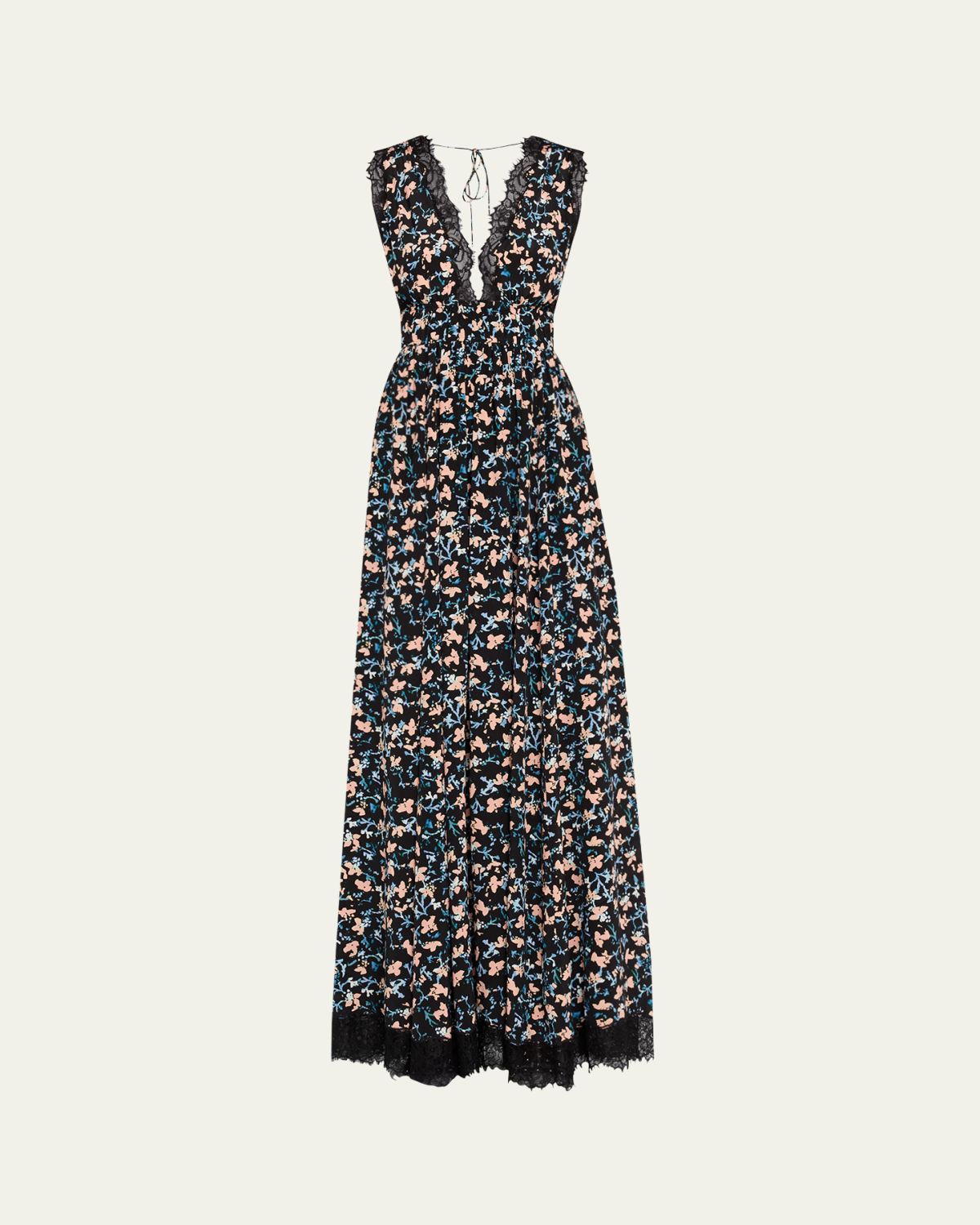 Ulla Johnson Marguerite V-Neck Silk Lace Gown