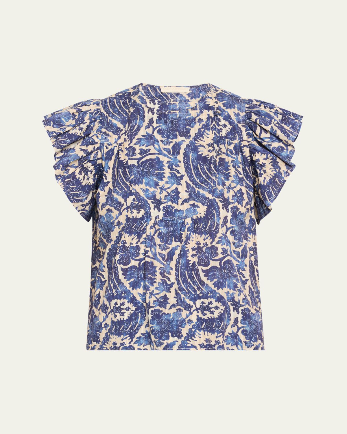 Ulla Johnson Sienna Flutter-Sleeve Blouse