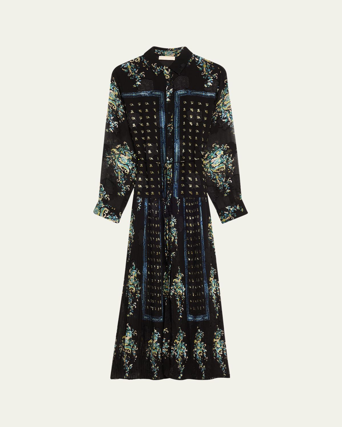 Ulla Johnson Emilie Drop-Waist Long-Sleeve Midi Shirt Dress