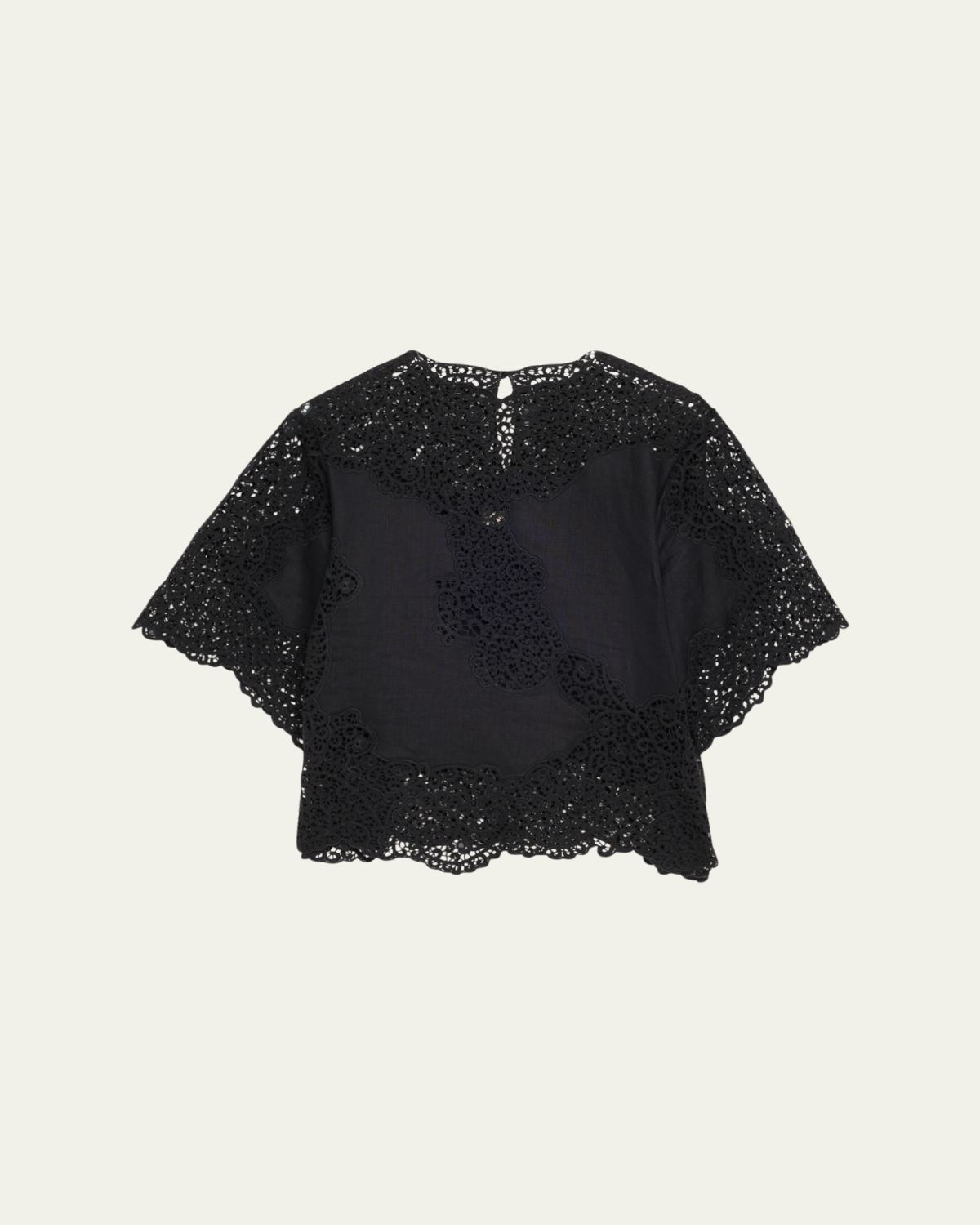 Ulla Johnson Kadene Short-Sleeve Cutwork Lace Blouse