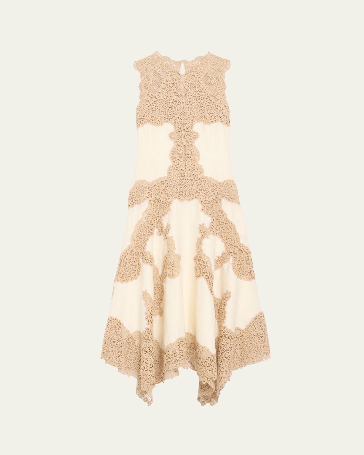 Ulla Johnson Arlette Sleeveless Handkerchief Lace Midi Dress