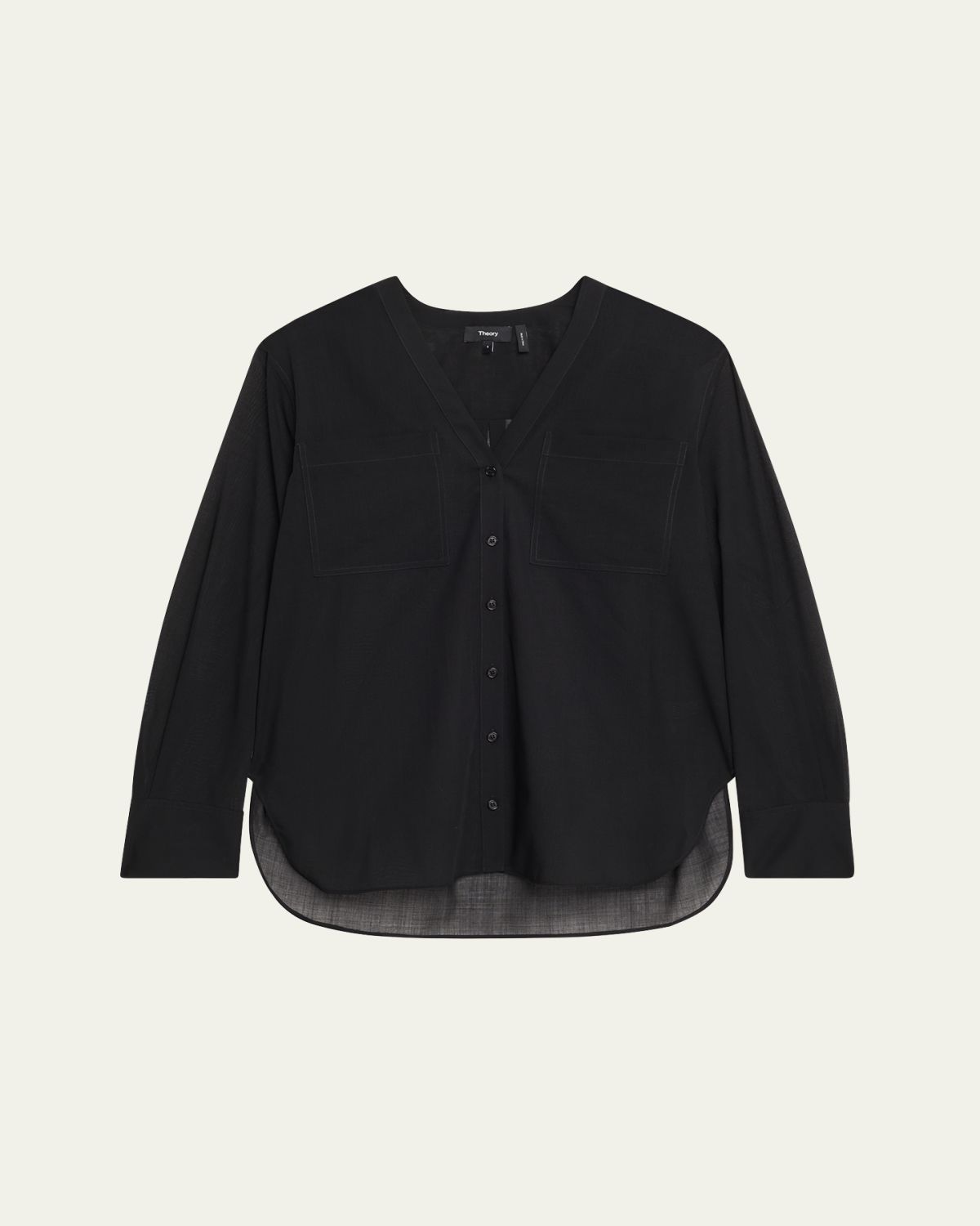 Theory Oversized Lightweight Button-Front Shirt