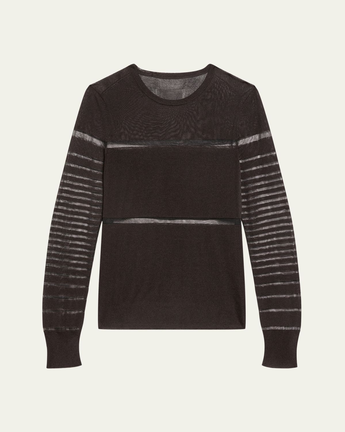 Helmut Lang Spaced Sheer Long-Sleeve Top