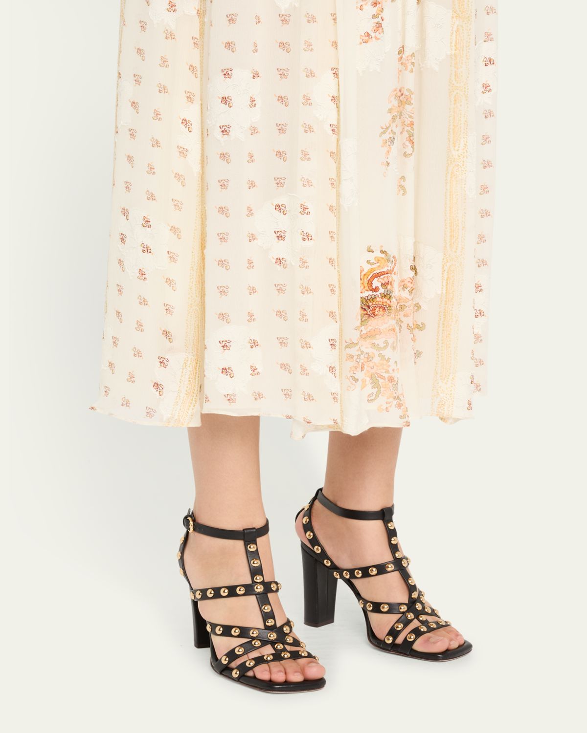 Ulla Johnson Bijou Studded Caged Block-Heel Sandals | Thumbnail 2