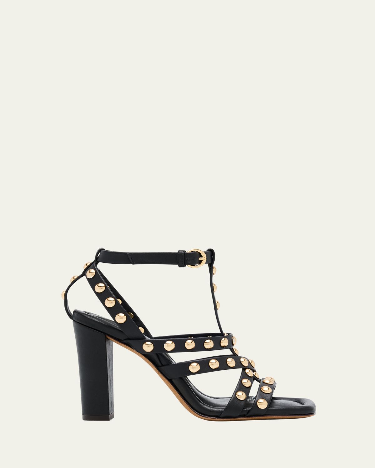 Ulla Johnson Bijou Studded Caged Block-Heel Sandals