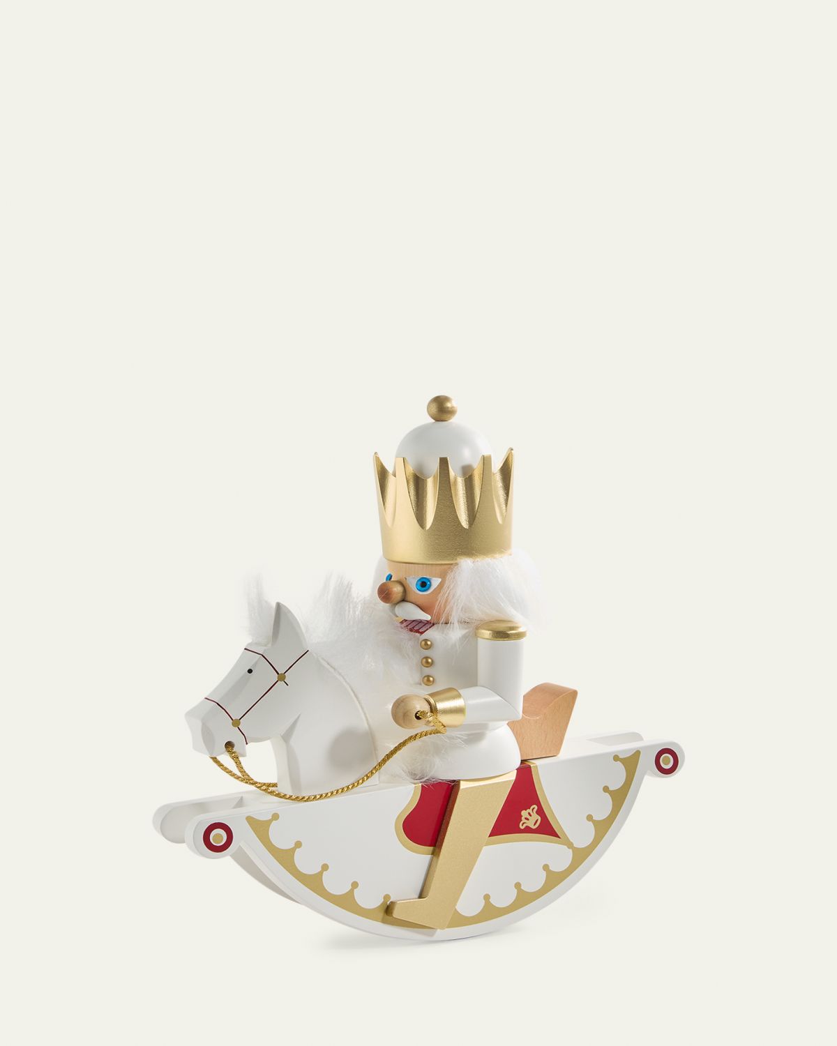 Ulbricht White/Gold King Little Rider Nutcracker