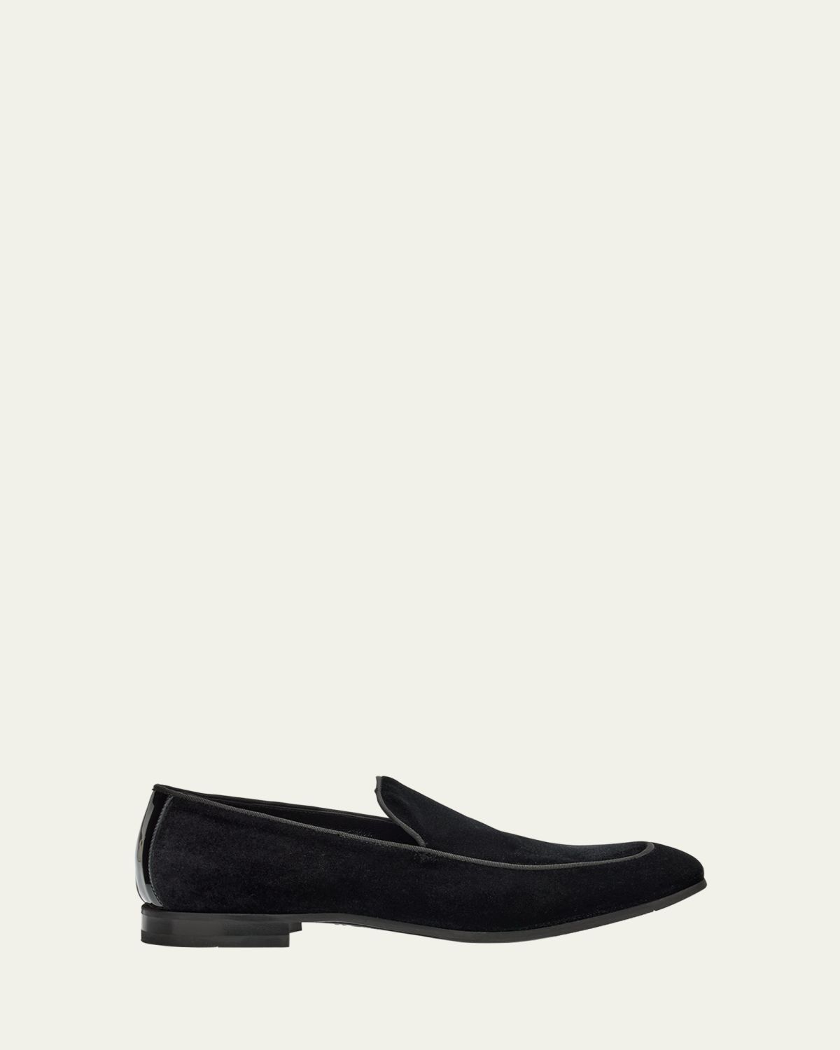 Bergdorf Goodman Men's Piped Velvet Apron-Toe Venetian Loafers | Thumbnail 6 Bergdorf Goodman Men's Piped Velvet Apron-Toe Venetian Loafers | Thumbnail 6
