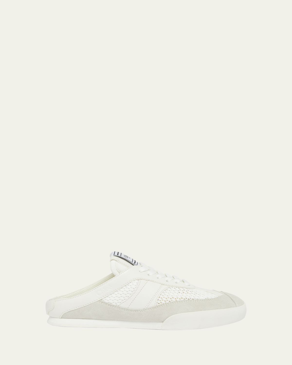Chloe Kick Mesh and Leather Low-Top Mule Sneakers