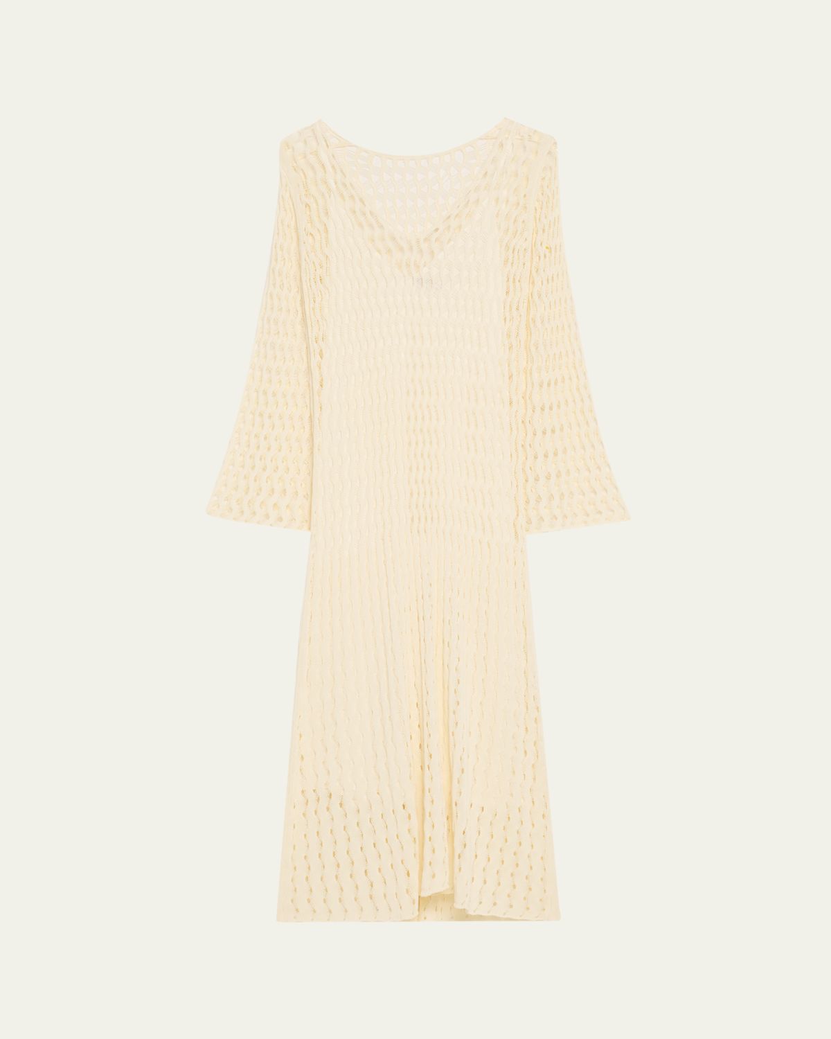 Altuzarra Jemmy Open Knit Long-Sleeve Midi Dress