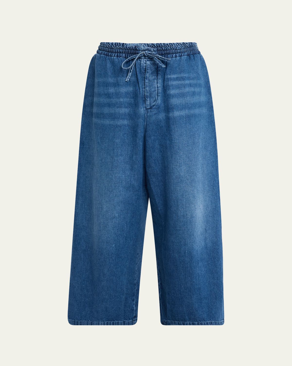 Loewe Men's Washed Denim Stretch-Waistband Pants