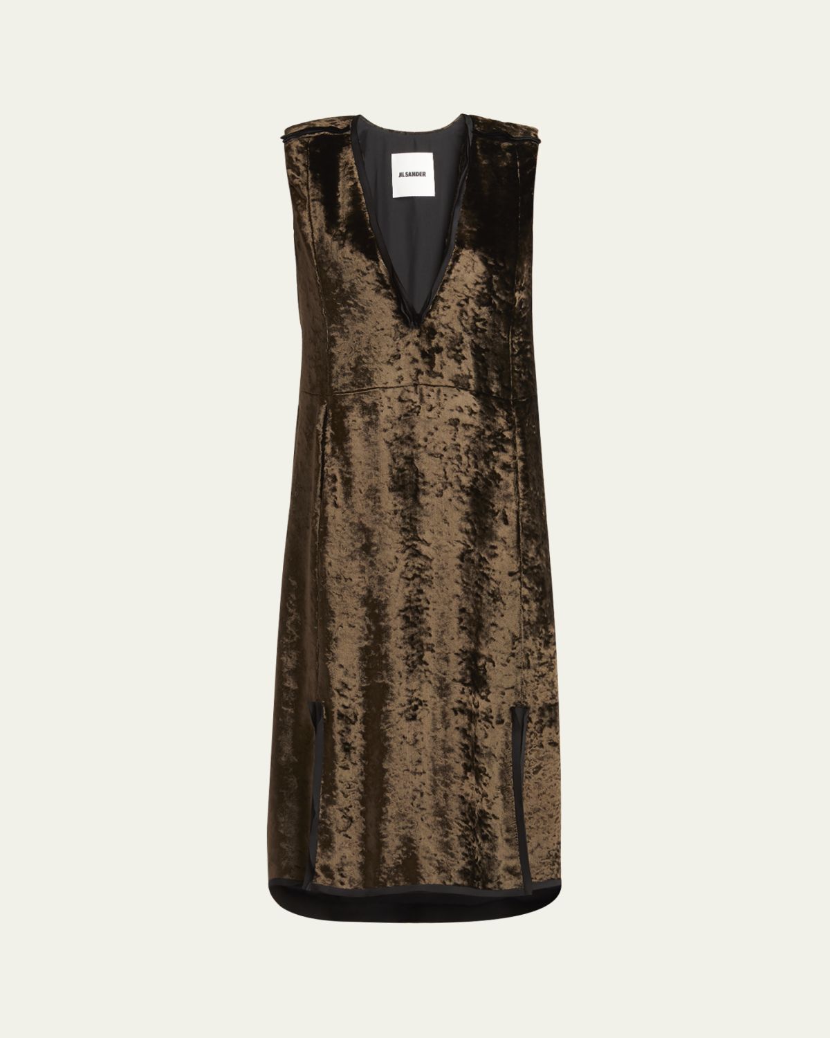 Jil Sander Deep V Neckline Straight Volume Dress