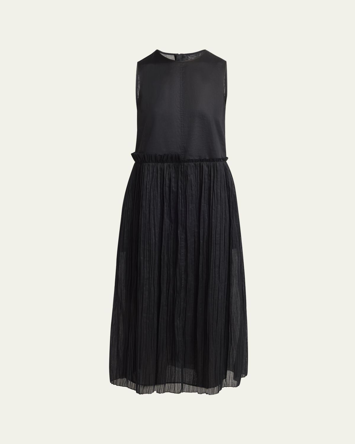 Jil Sander Ruffle Waist Dress With Pleated Skirt