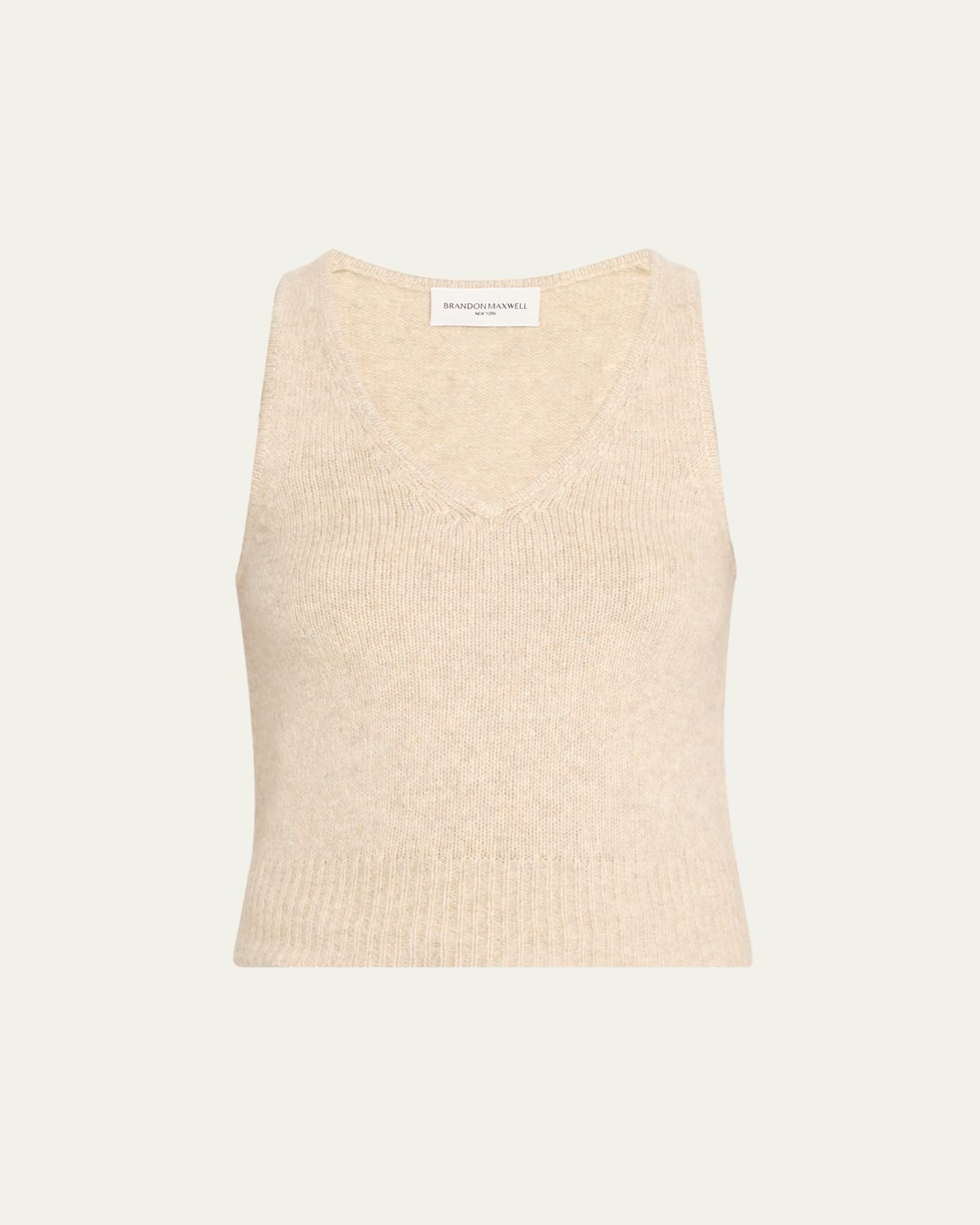 Brandon Maxwell Reese V-Neck Cashmere Knit Tank Top - Women's Clothing