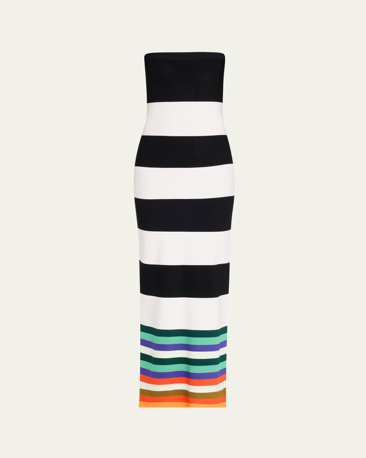 CHRISTOPHER JOHN ROGERS Striped Bodycon Maxi Dress
