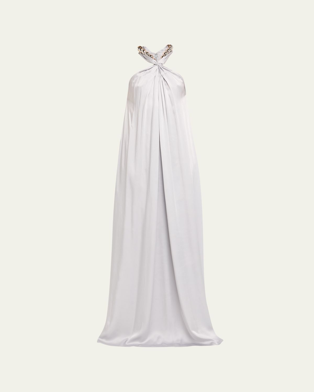 Stella McCartney Ball-Collar Satin Halter Gown