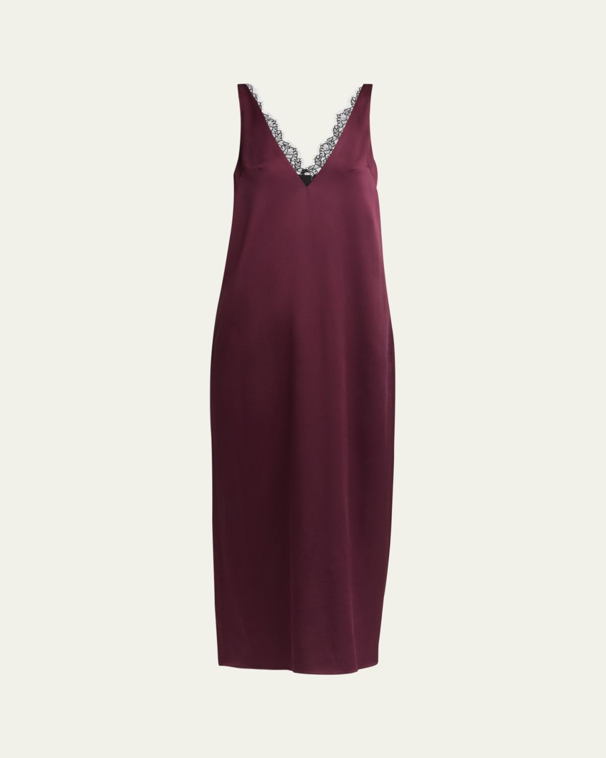 Stella McCartney Lace-Trimmed Satin Slip Dress