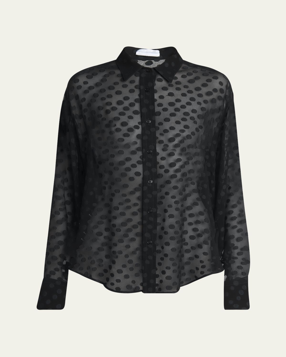 Stella McCartney Sheer Polka Dot Button Down Blouse