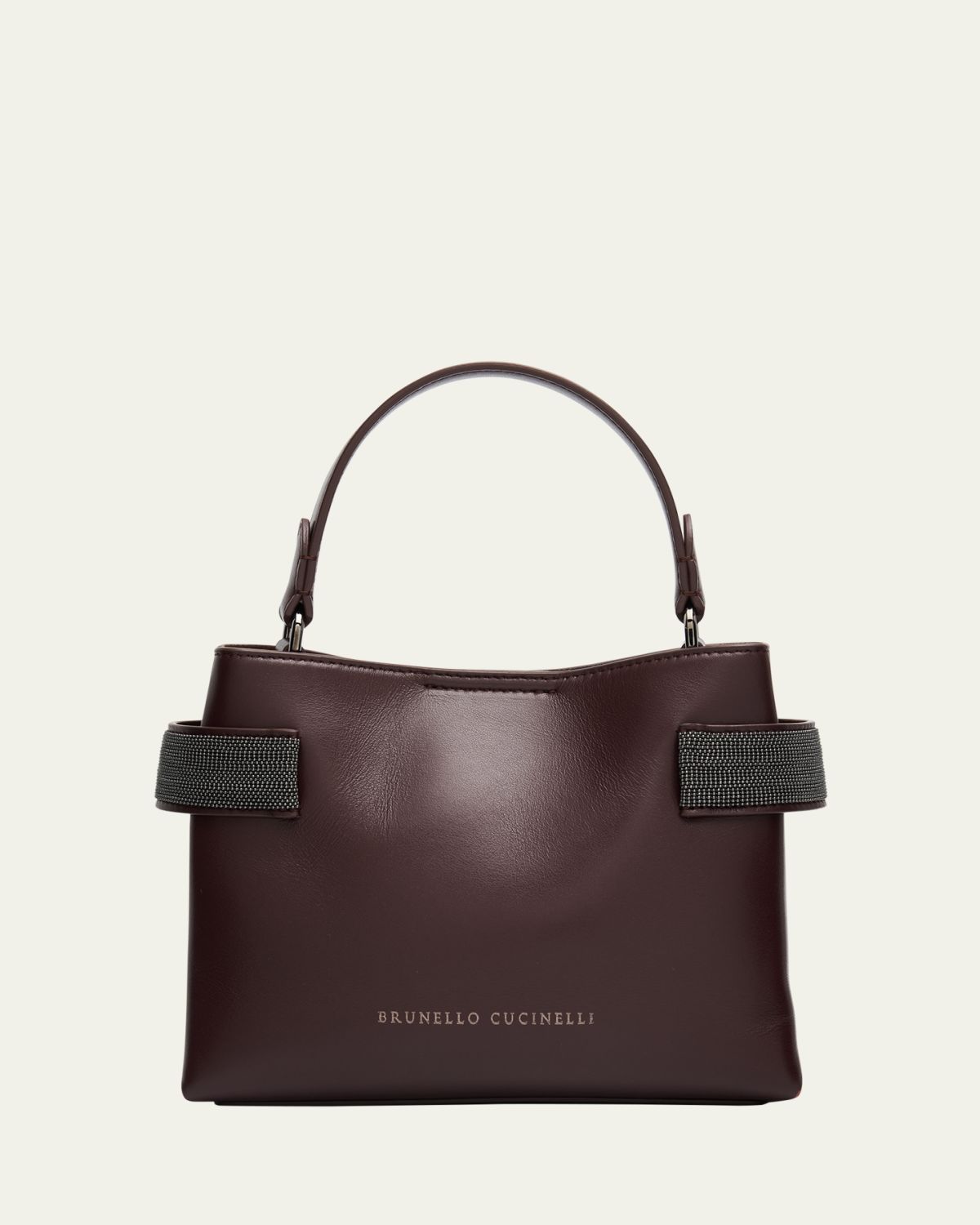 Brunello Cucinelli Essence Monili Leather Top-Handle Bag