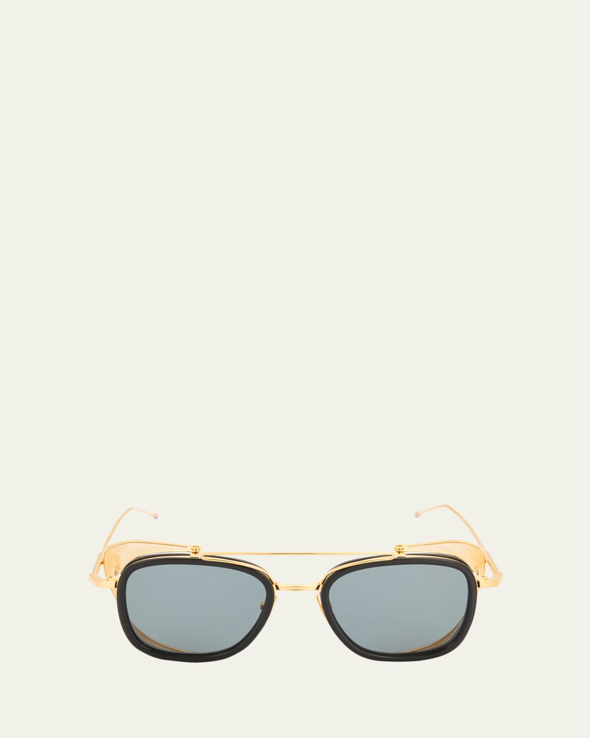 Thom Browne Men's Acetate and Titanium Rectangle Sunglasses with Side Shields