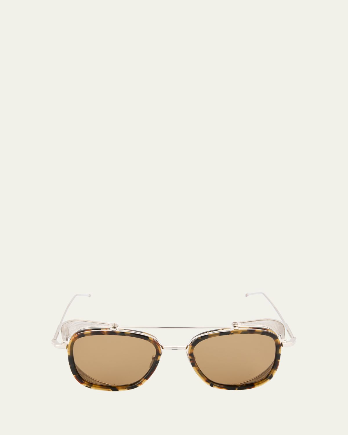 Thom Browne Men's Acetate and Titanium Rectangle Sunglasses with Side Shields