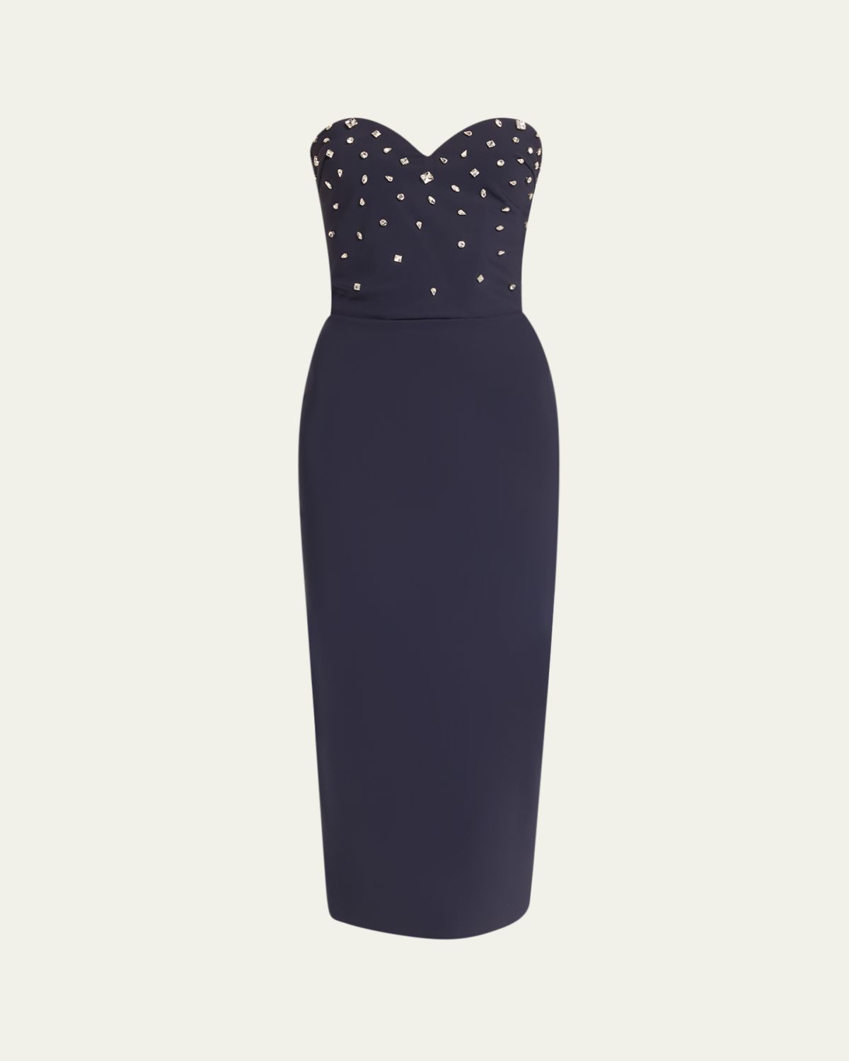 Chiara Boni La Petite Robe Mahta Strapless Crystal-Embellished Midi Dress