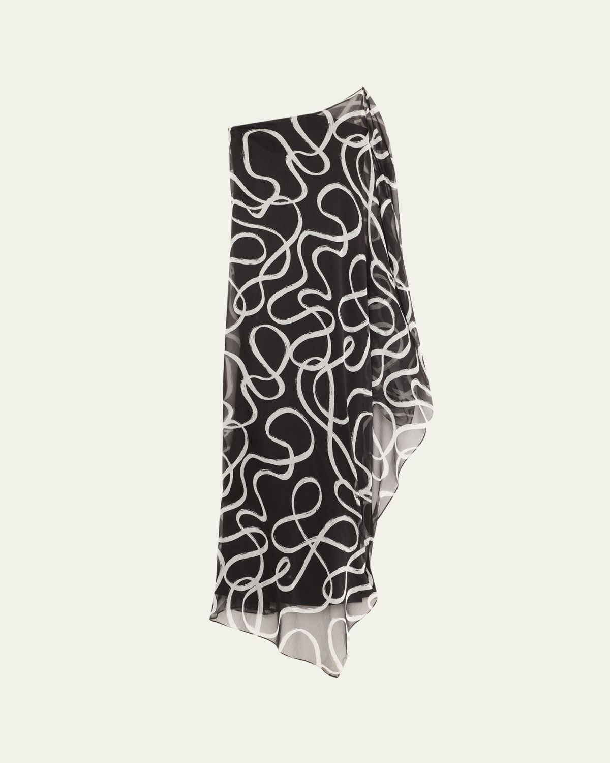 Halston Elodie One-Shoulder Column Gown