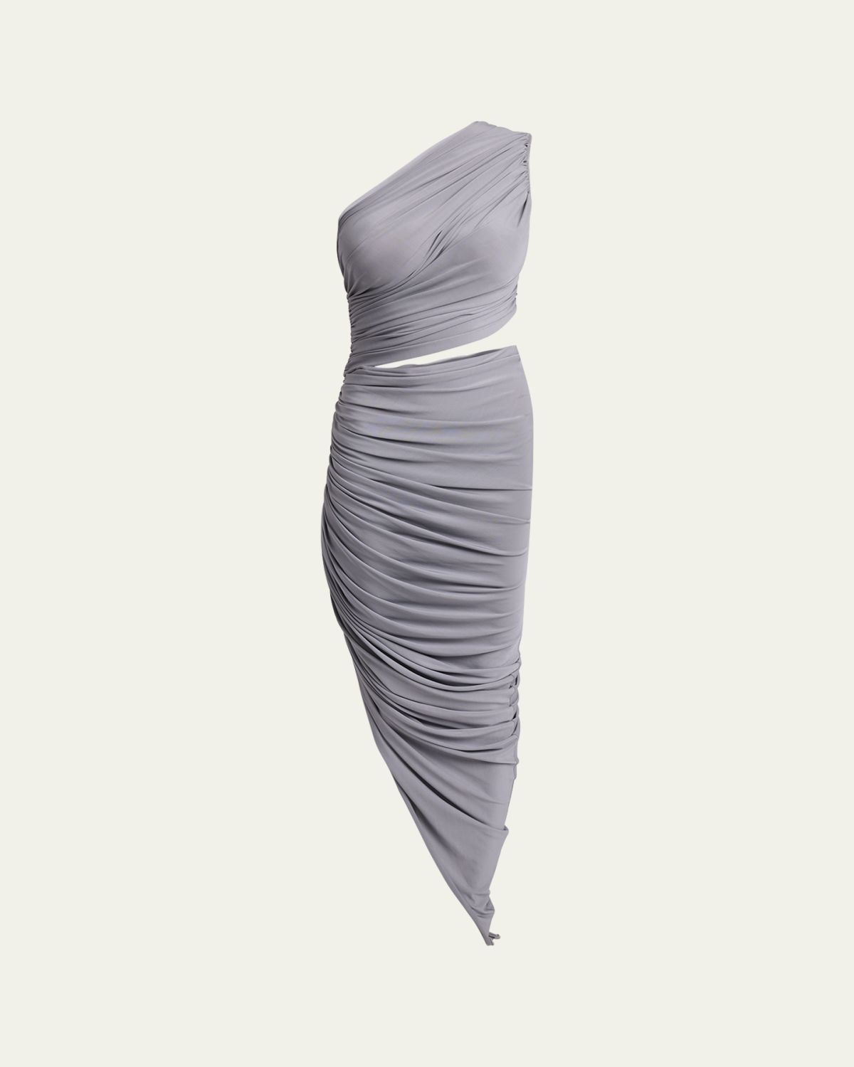 ALAIA Asymmetric Ruched Cutout Midi Dress | Thumbnail 6 ALAIA Asymmetric Ruched Cutout Midi Dress | Thumbnail 6