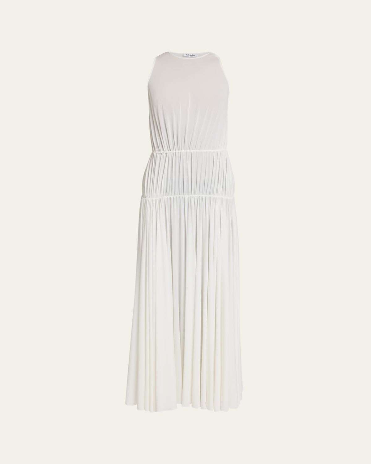 ALAIA Sleeveless Pleated Goddess Dress