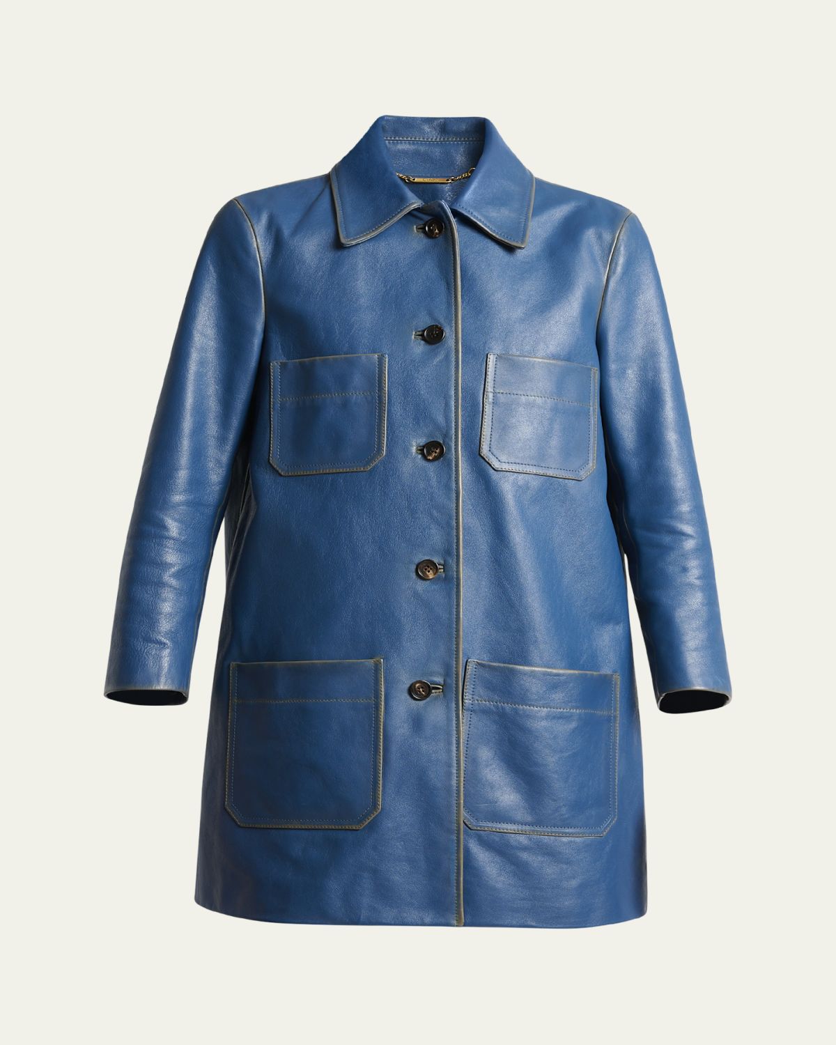 Chloé Leather Bracelet-Sleeve Car Coat