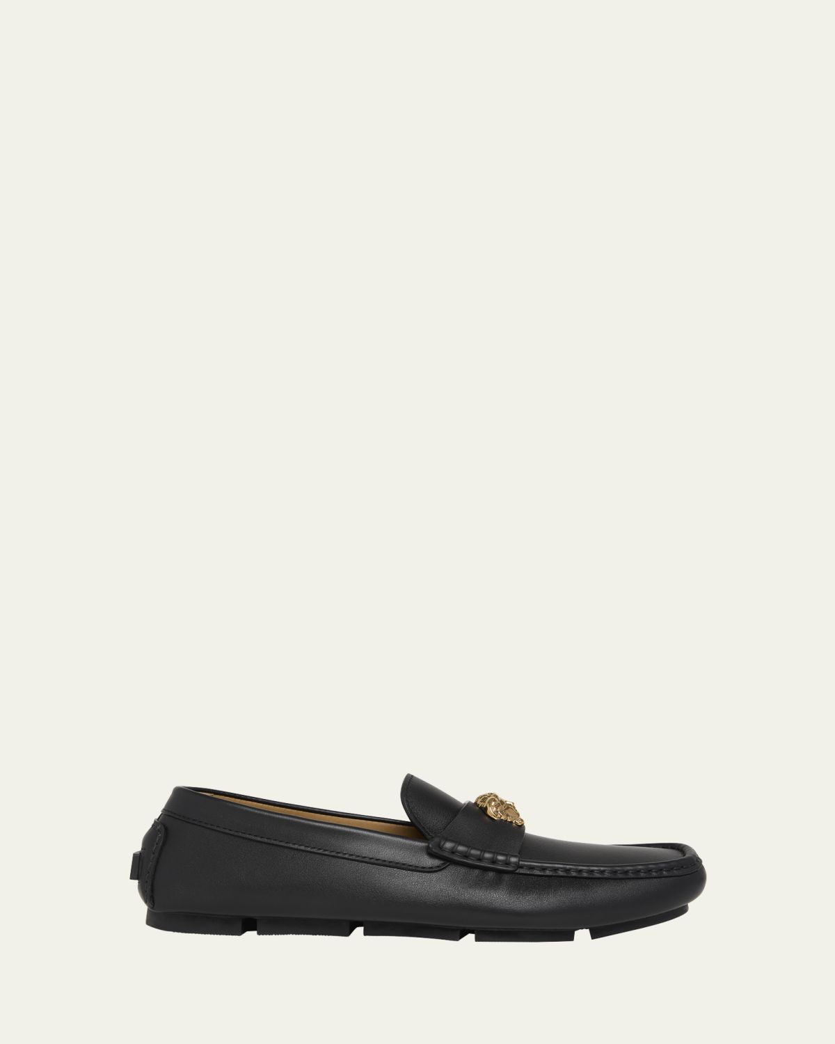 Versace Men's Medusa-Ornament Leather Drivers