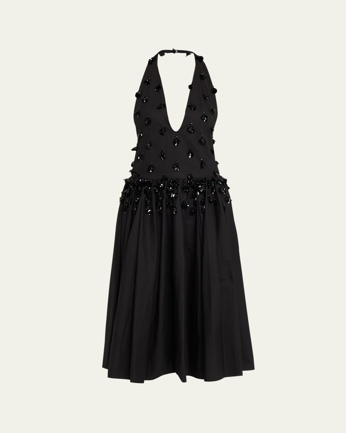 Diotima Nuit Embellished Plunging Halter Drop-Waist Gown | Thumbnail 6