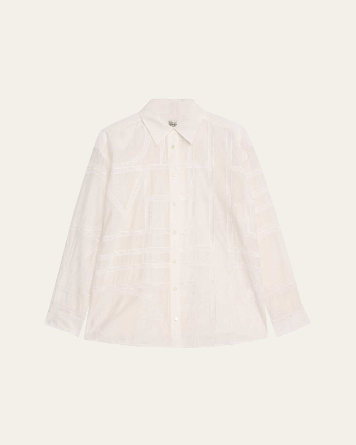 Toteme Monogram Crochet Embroidered Classic Shirt
