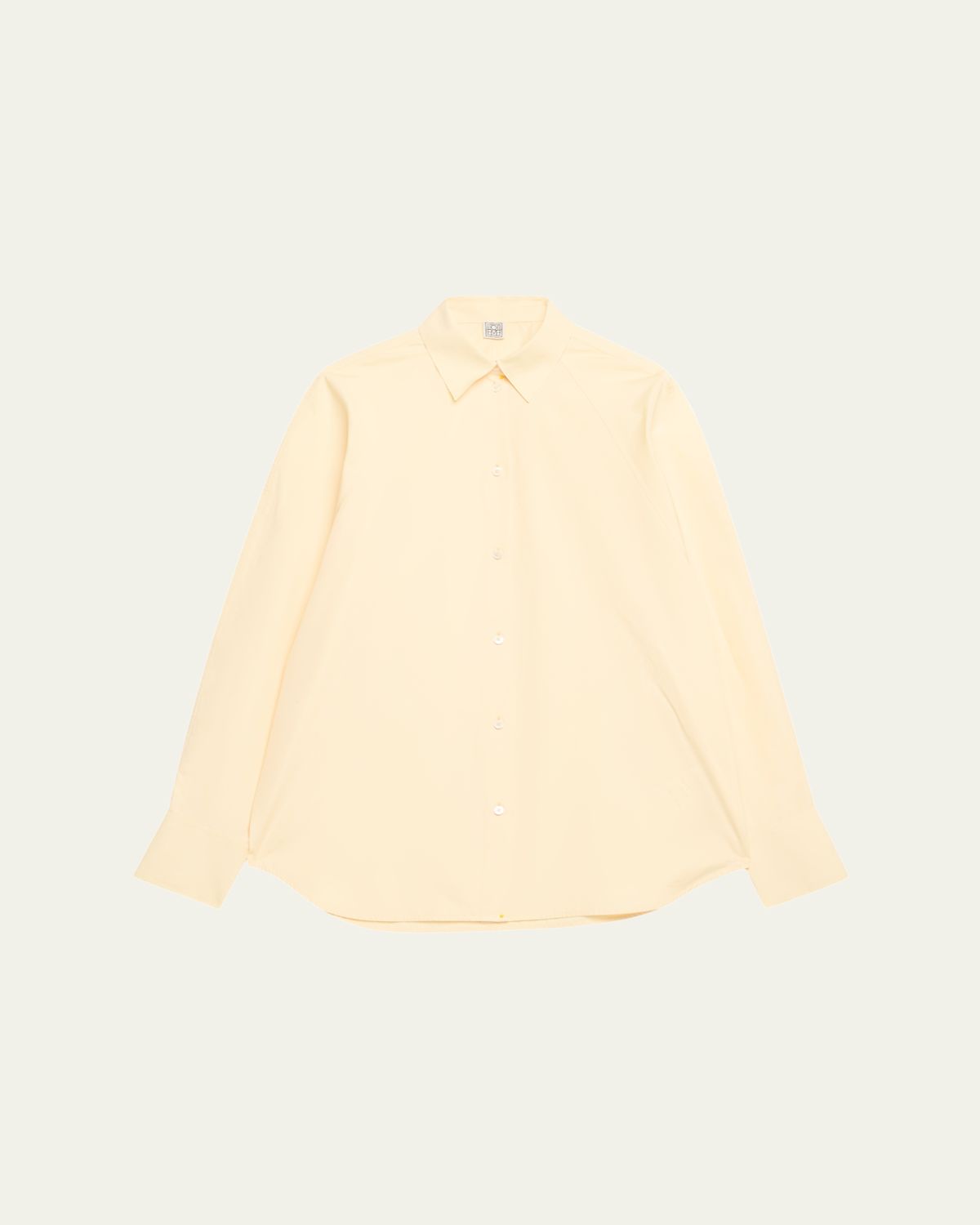 Toteme Raw-Edge Raglan-Sleeve Button-Down Shirt