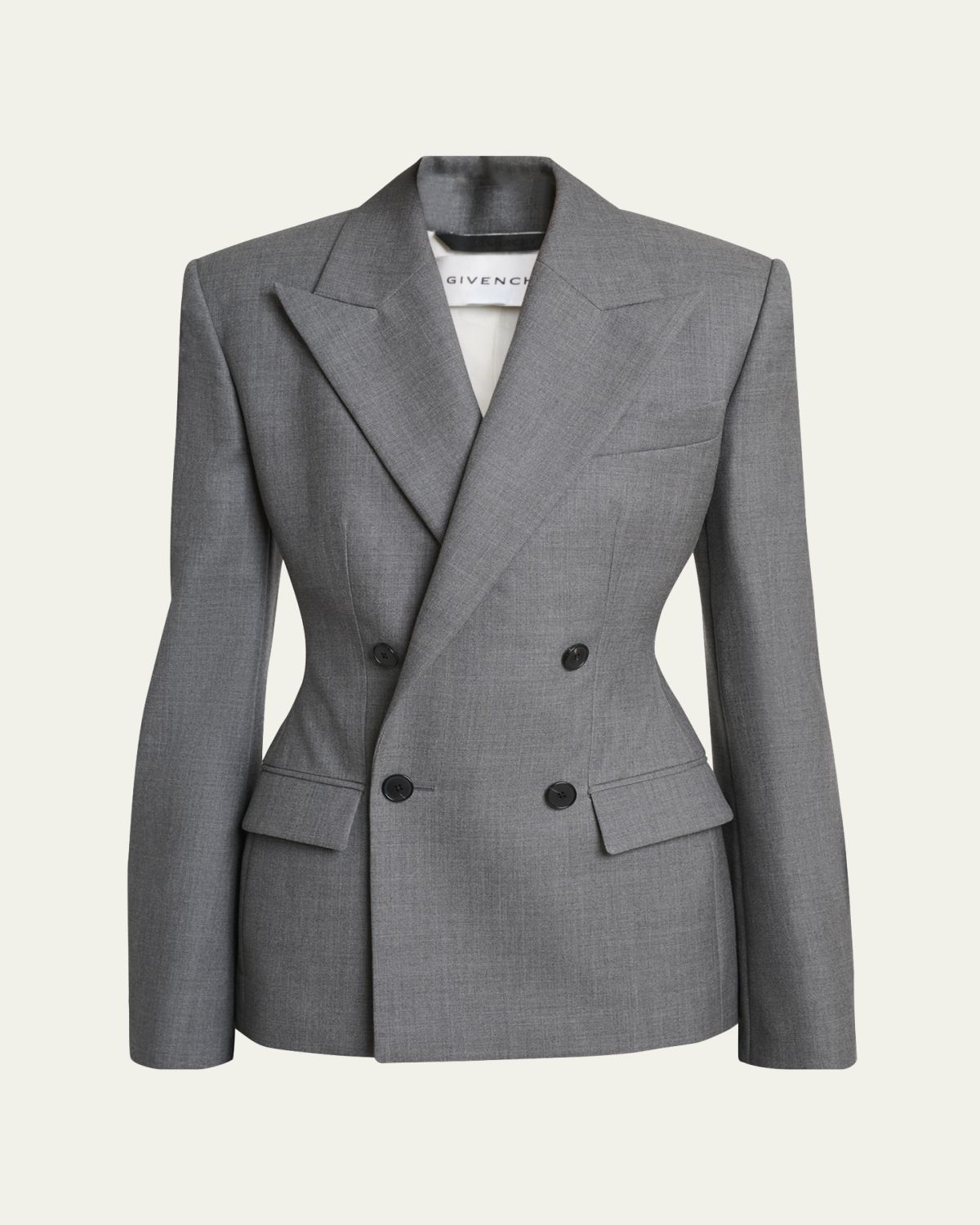 Givenchy Double Breasted Slim Fit Wool Blazer