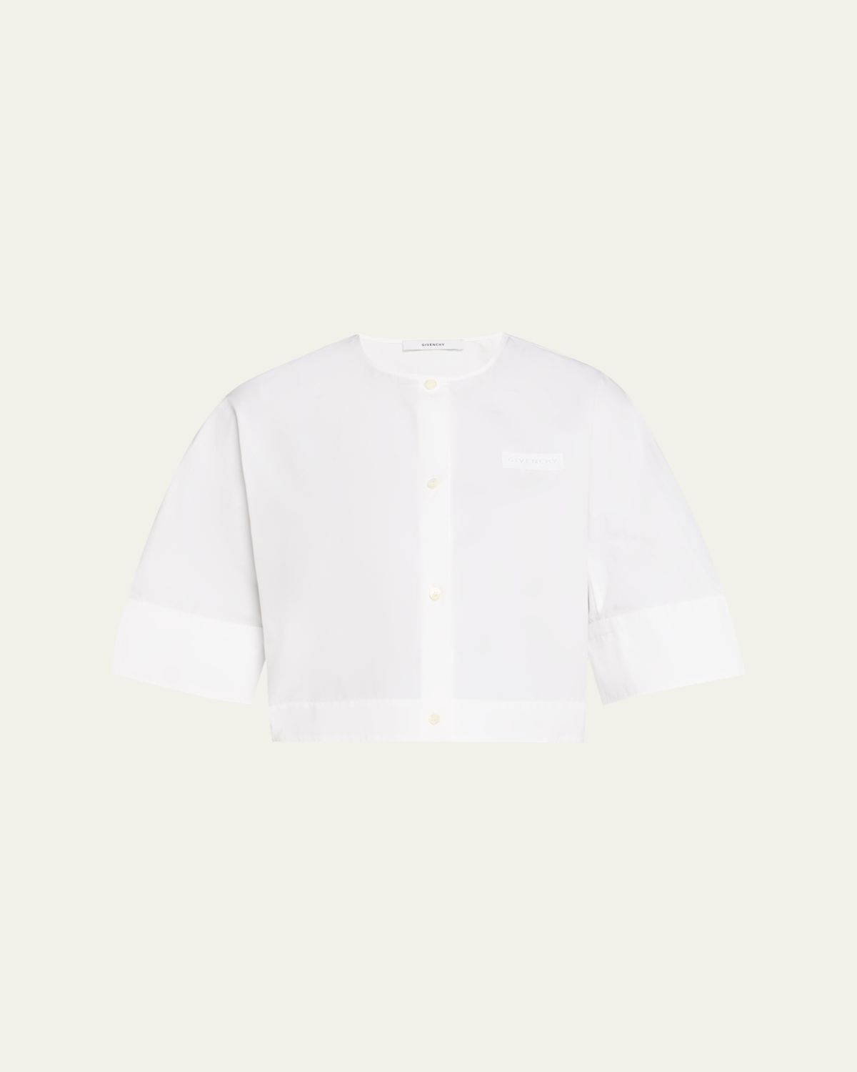 Givenchy Poplin Cocoon-Sleeve Cropped Shirt