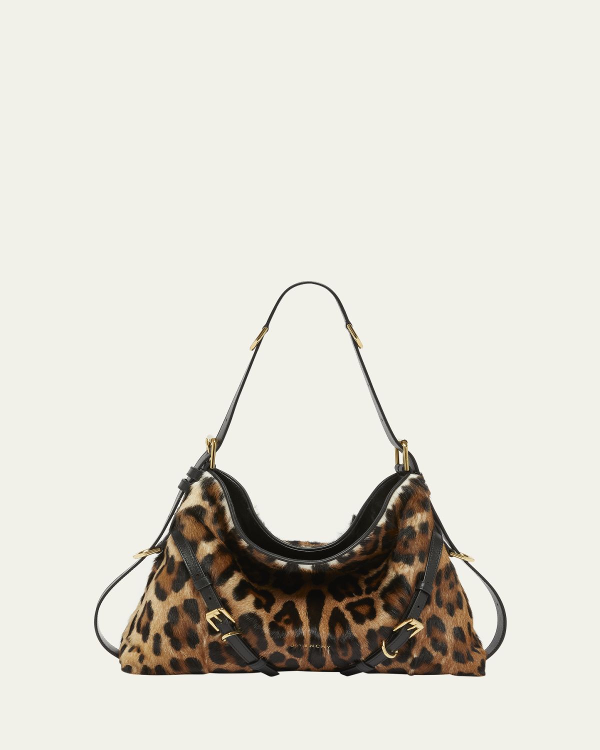 Givenchy Voyou Medium Leopard-Print Goat Hair Shoulder Bag