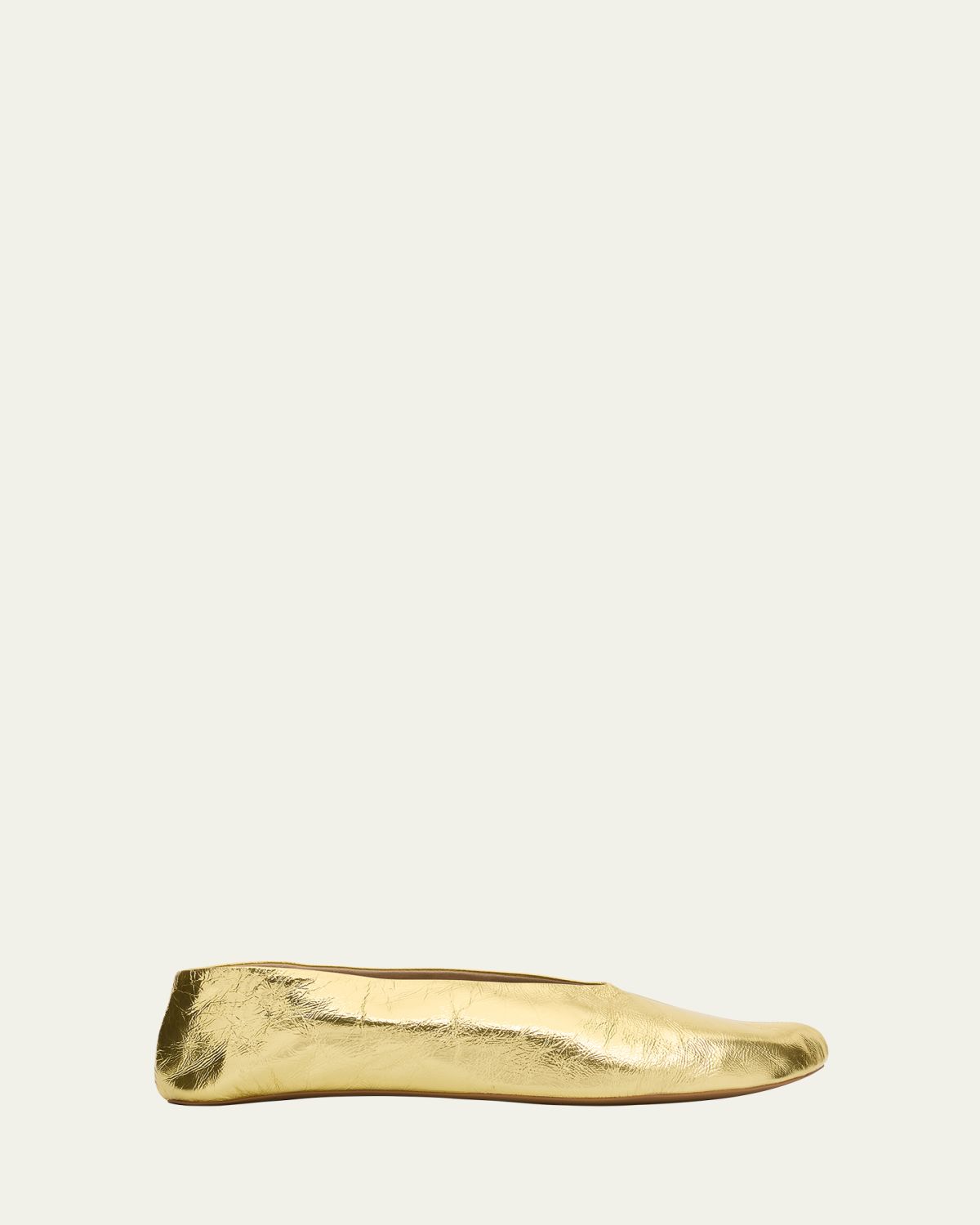 THE ROW Stella Metallic Leather Ballerina Slippers