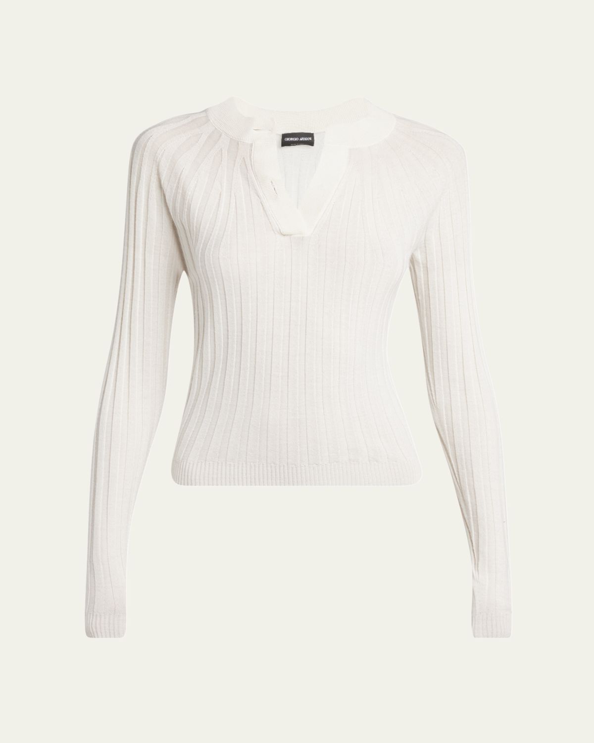 Giorgio Armani Ribbed Cashmere Silk Top