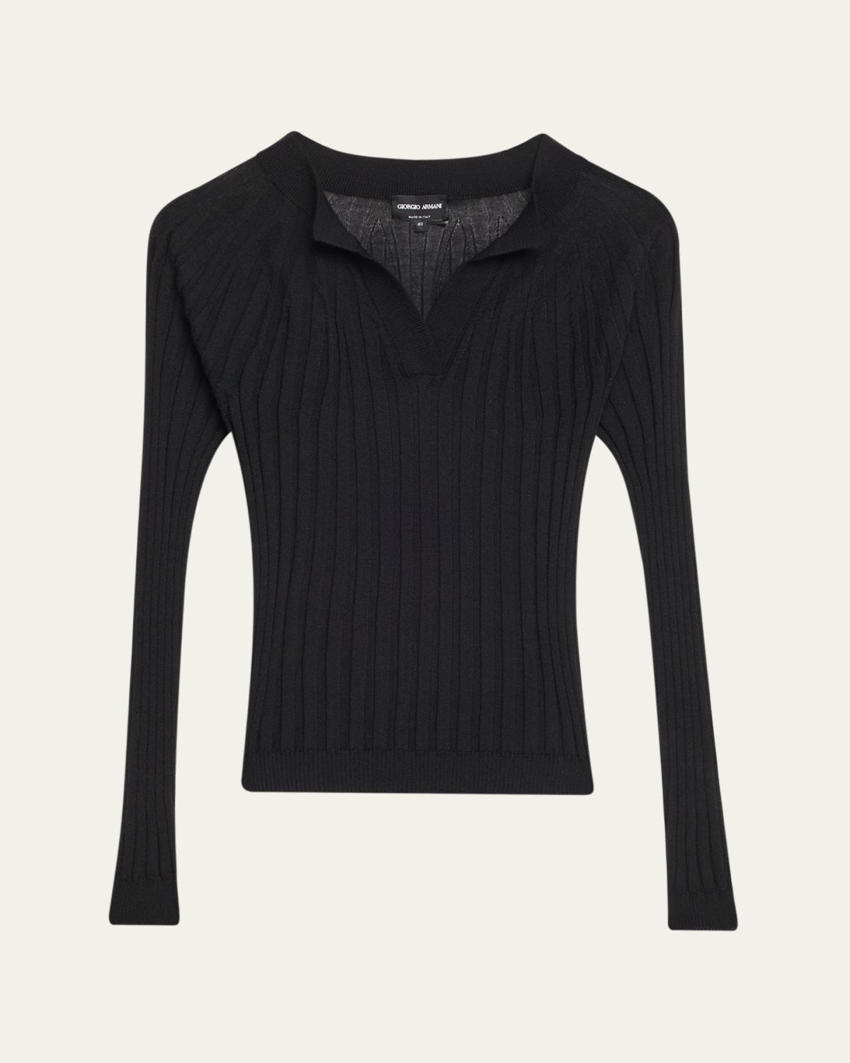 Giorgio Armani Cashmere-Silk Rib Knit Sweater