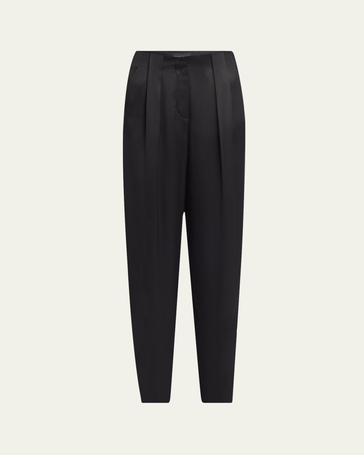 Giorgio Armani Pleated High-Rise Double Silk Satin Trousers