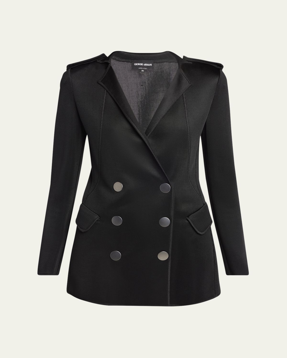 Giorgio Armani Double-Breasted Viscose Jersey Blazer