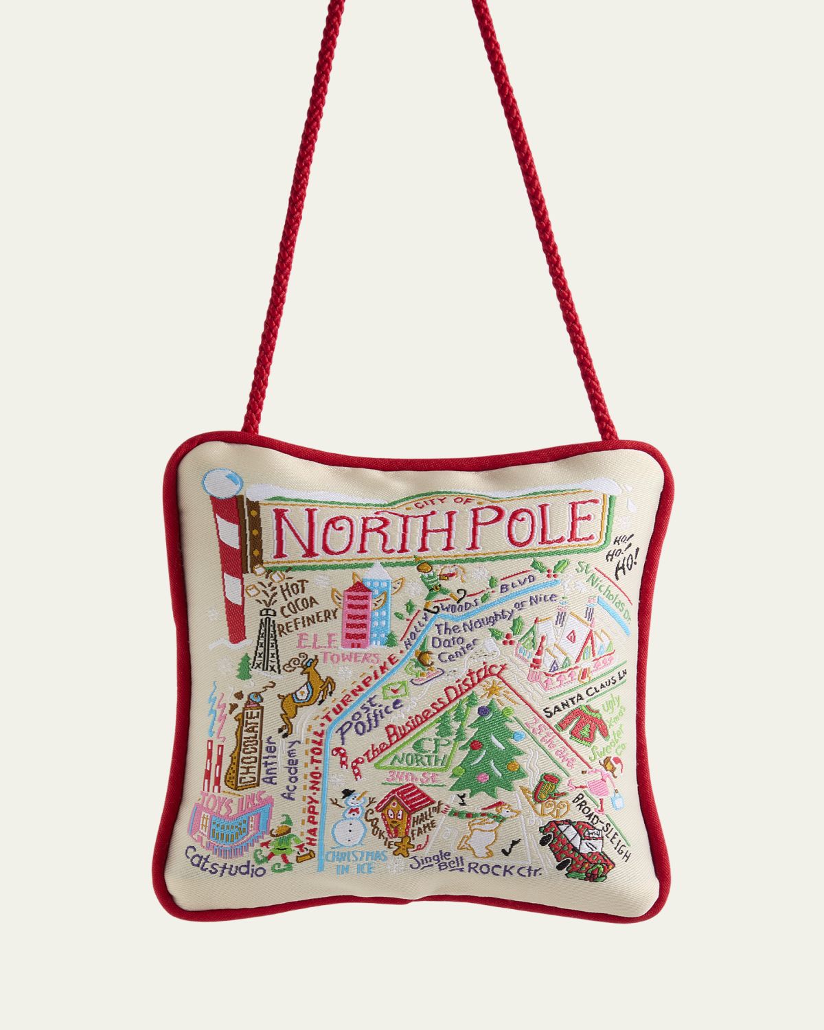 Catstudio North Pole City Mini Pillow Christmas Ornament