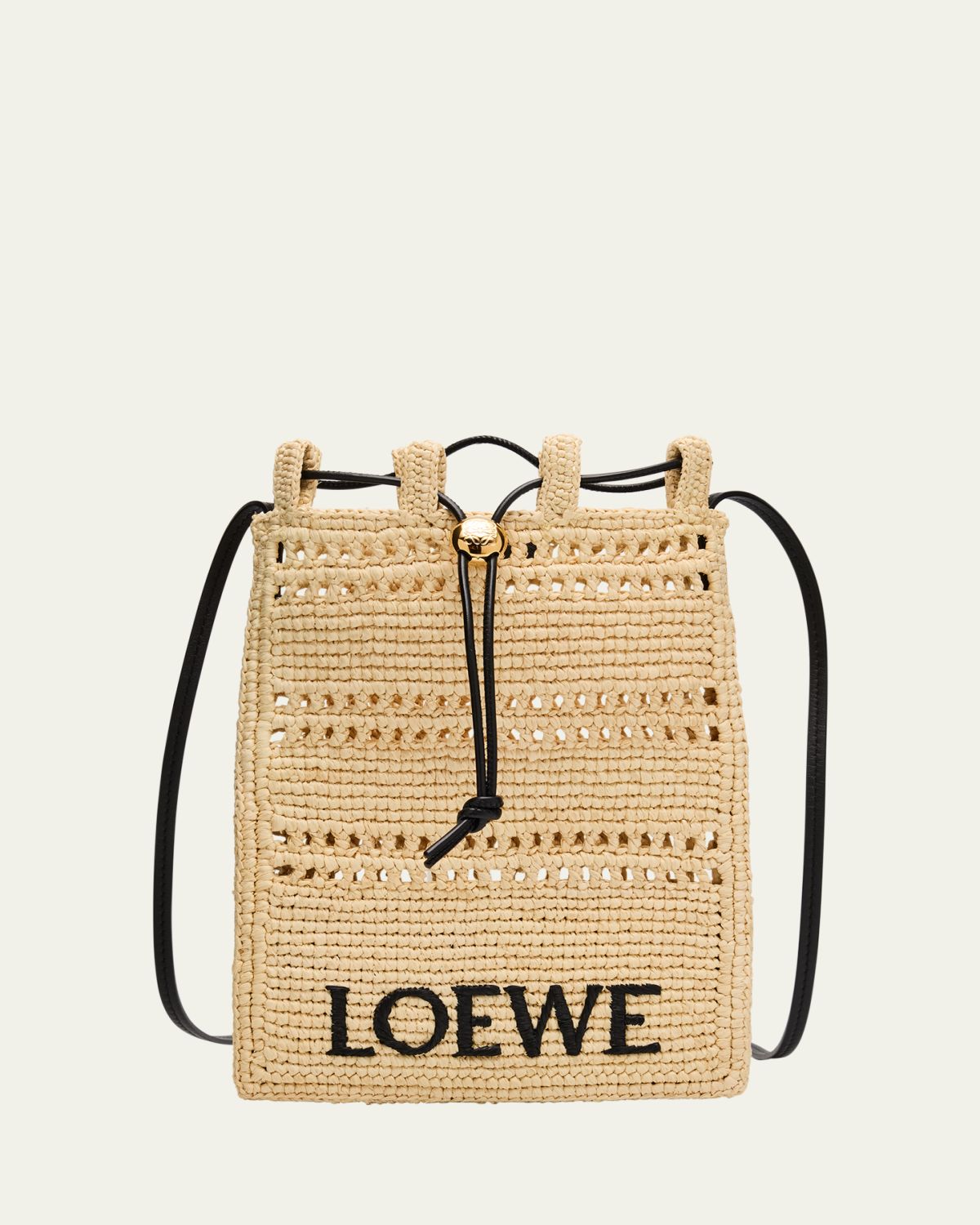 Loewe x Paula's Ibiza Pocket Drawstring Raffia Crossbody Bag