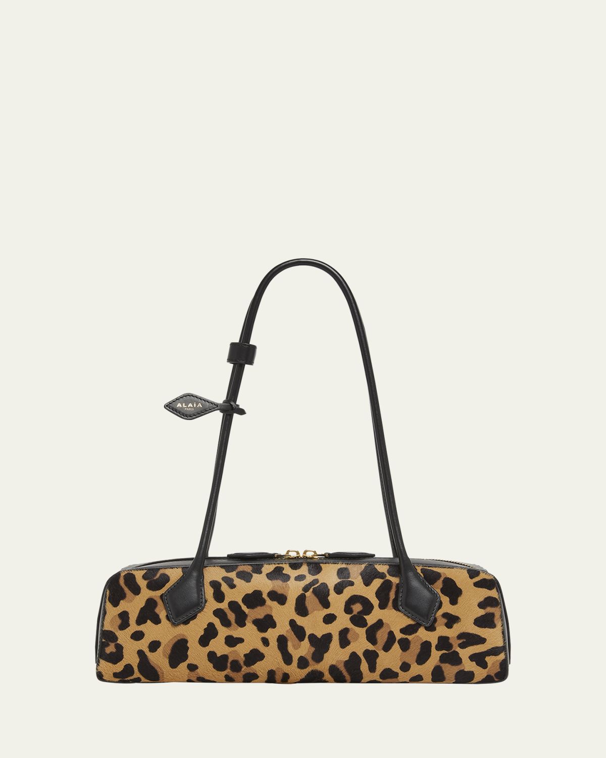ALAIA Le Teckel Medium Shoulder Bag in Leopard Calf Hair