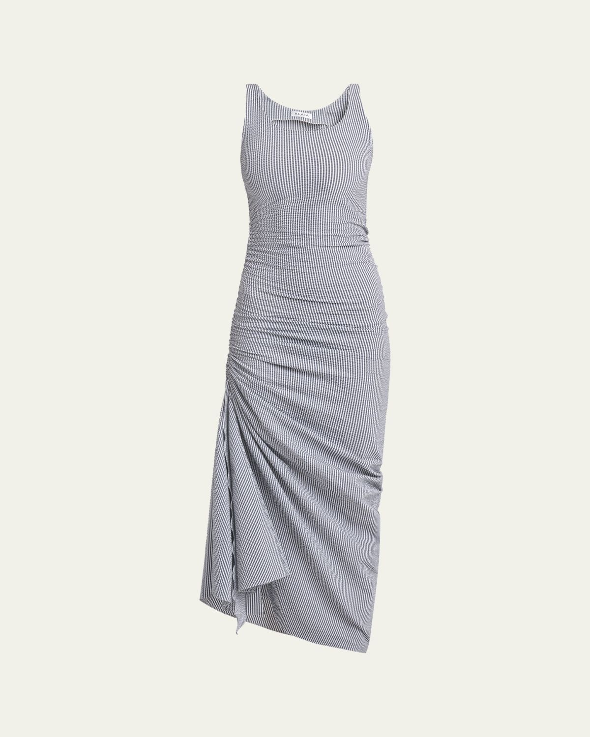 ALAIA Sleeveless Ruched Tank Maxi Dress