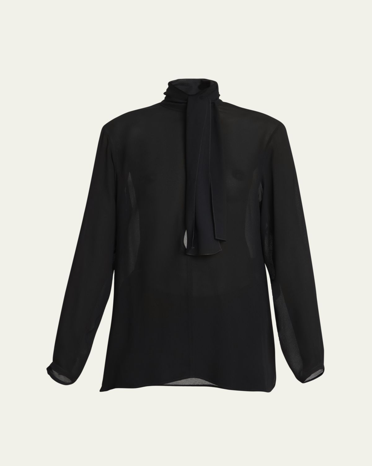 ALAIA Georgette Scarf Blouse