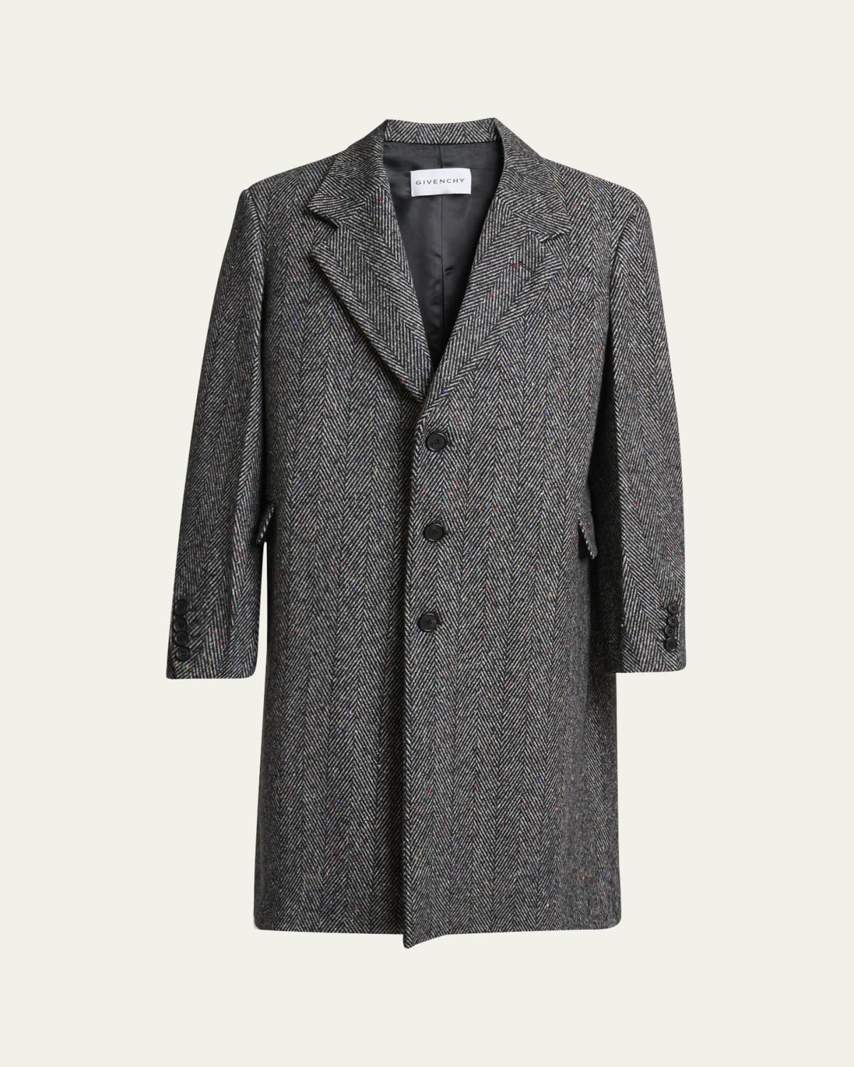 Givenchy Men's Donegal Herringbone Coat