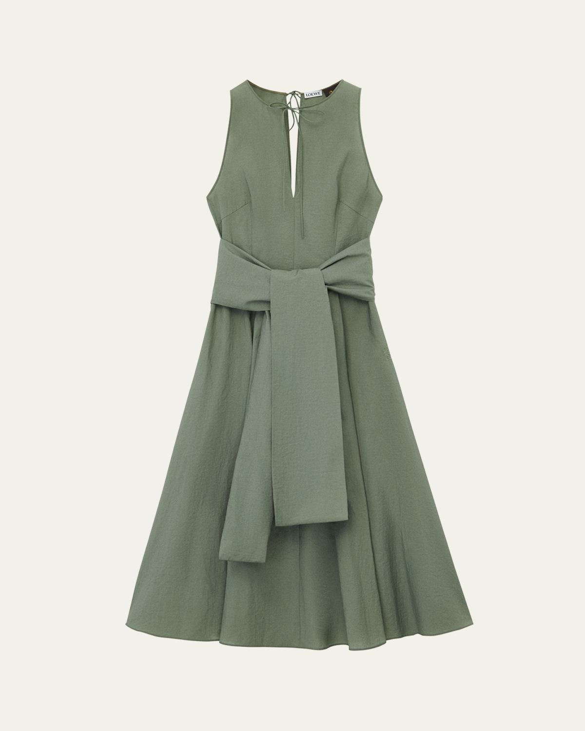 Loewe Draped Tie-Waist Midi Dress