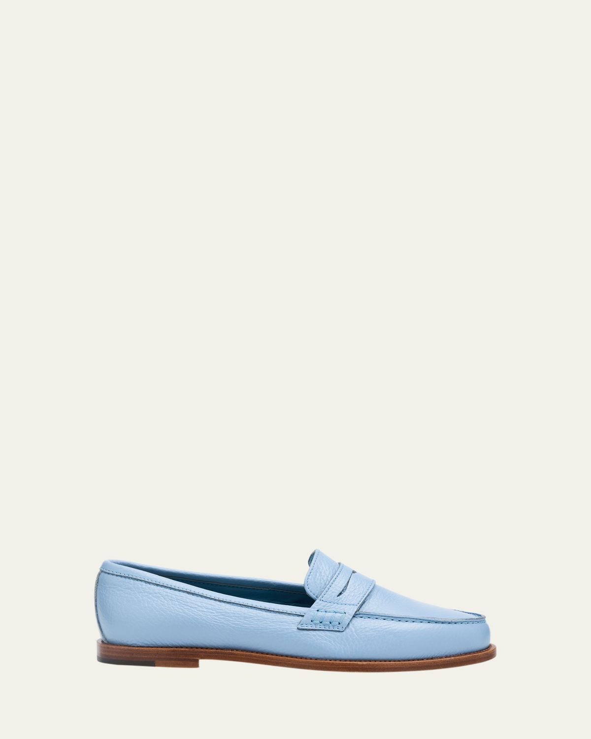 Manolo Blahnik Perrita Leather Penny Loafers