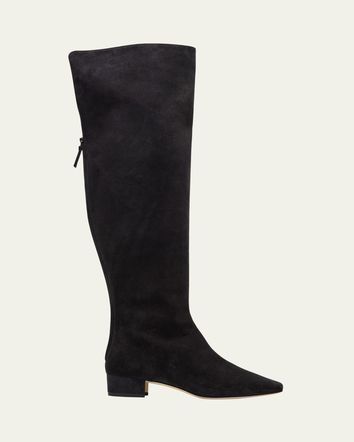 Manolo Blahnik Gore Suede Block Heel Knee Boots